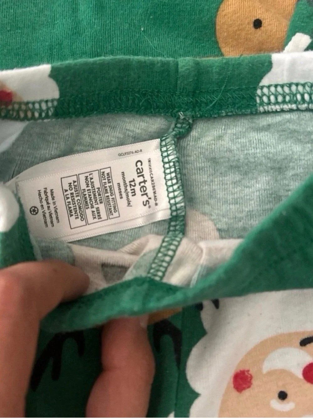 Carters Christmas Baby Boy Pajama Size 12M 0419